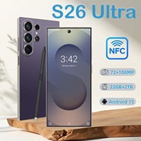Smartphones NFC S26 Ultra 2026 S26-NFC 22 Go + 2 To 5G LTE Double SIM 2K HD Déverrouillage Facial Android 15 108 MP CDMA Deca Core Espagnol