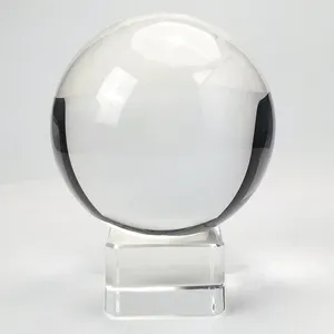 Vendita calda Feng Shui sfera di cristallo trasparente decorativa con Base di supporto per la decorazione domestica