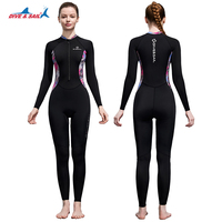 DIVE&SAIL Crème solaire sérigraphiée 0,5 mm Maillot de bain intégral pour femmes et hommes Fermeture éclair avant Rash Guard Surf Respirant UPF50+