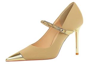 Zapatos de Mujer Elegantes y Modernos, Plataformas con Tacón de Copa de Vino, Punta Puntiaguda, Adorno de Diamantes de Imitación, Estilo Slip-On, Tendencia de Moda - Product Image 2