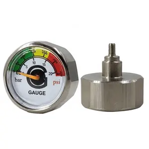 Mini Black Steel Case Pc Venster Kleine Tiny Luchtpomp 0-250bar Gas Manometer