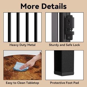 Étagère murale à double niveau en métal et en bois rectangulaire pour four à micro-ondes, couleur personnalisable, D37xL20xH54CM - Product Image 4