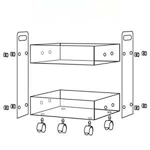 नई अनुकूलित विधानसभा रोलिंग स्पष्ट Lucite कड़ा खाद्य ट्रॉलियों एक्रिलिक सेवारत बार गाड़ियां - Product Image 2