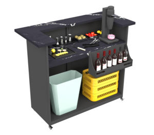 Comptoir de <span class=keywords><strong>bar</strong></span> pliable en fer noir, station de cocktails d'extérieur pour en-cas, bonbons et chips avec logo - Product Image 1