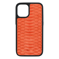Coque arrière de téléphone en cuir de peau de serpent rouge véritable exotique authentique personnalisée pour Iphone 12 13 14 15 Plus Pro