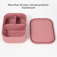 Boîte à lunch bento en silicone avec compartiments, compatible lave-vaisselle, design personnalisé, couleur au choix, fabricant avec plus de 20 ans d'expérience, certifié BSCI