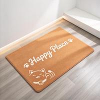 Tapis tufté personnalisé OEM avec motif graphique, tapis en peluche mignon pour chat, tapis de sol personnalisé avec texte et motif, vente en gros