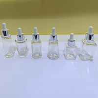 Flacon compte-gouttes en PETG transparent de 30 ml et 50 ml, sérigraphié, vide, OEM, pour sérum et cosmétiques