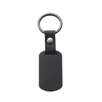 Edelstahl-Hundemarke PU-Metall-Schlüsselanhänger, modisch, leer, DIY-Lasergravur, UV-Druck, individuelles Logo, Metall-Leder-Schlüsselring
