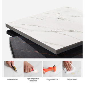 Bắc Âu Sang Trọng Hiện Đại Hình Chữ Nhật Bằng Đá Cẩm Thạch Rắn Gỗ Bàn Ăn Ghế Bộ 4 6 Chỗ Ngồi Nhà Bếp Bảng Đồ Nội Thất Trang Trại Phong Cách Thiết Kế - Product Image 6