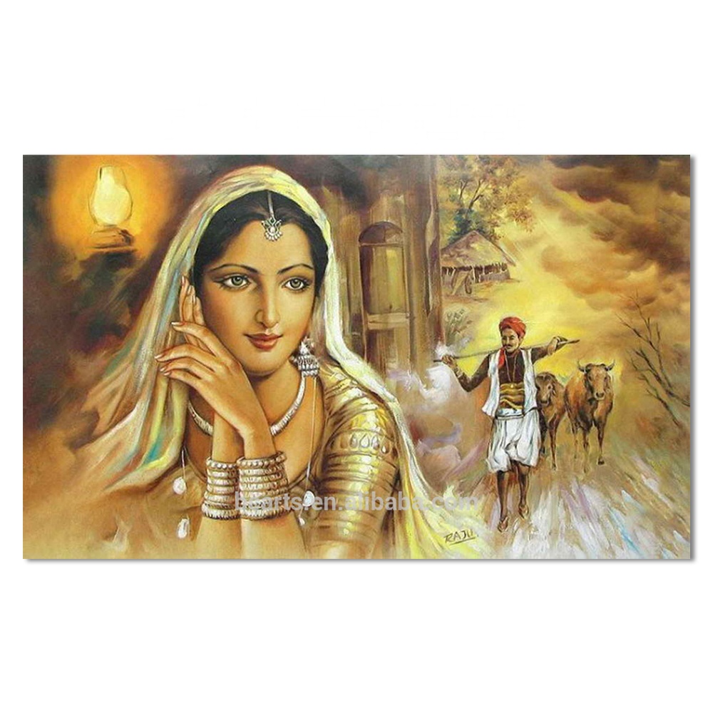 Custom Traditional Indian Adornment Picture Women Painting