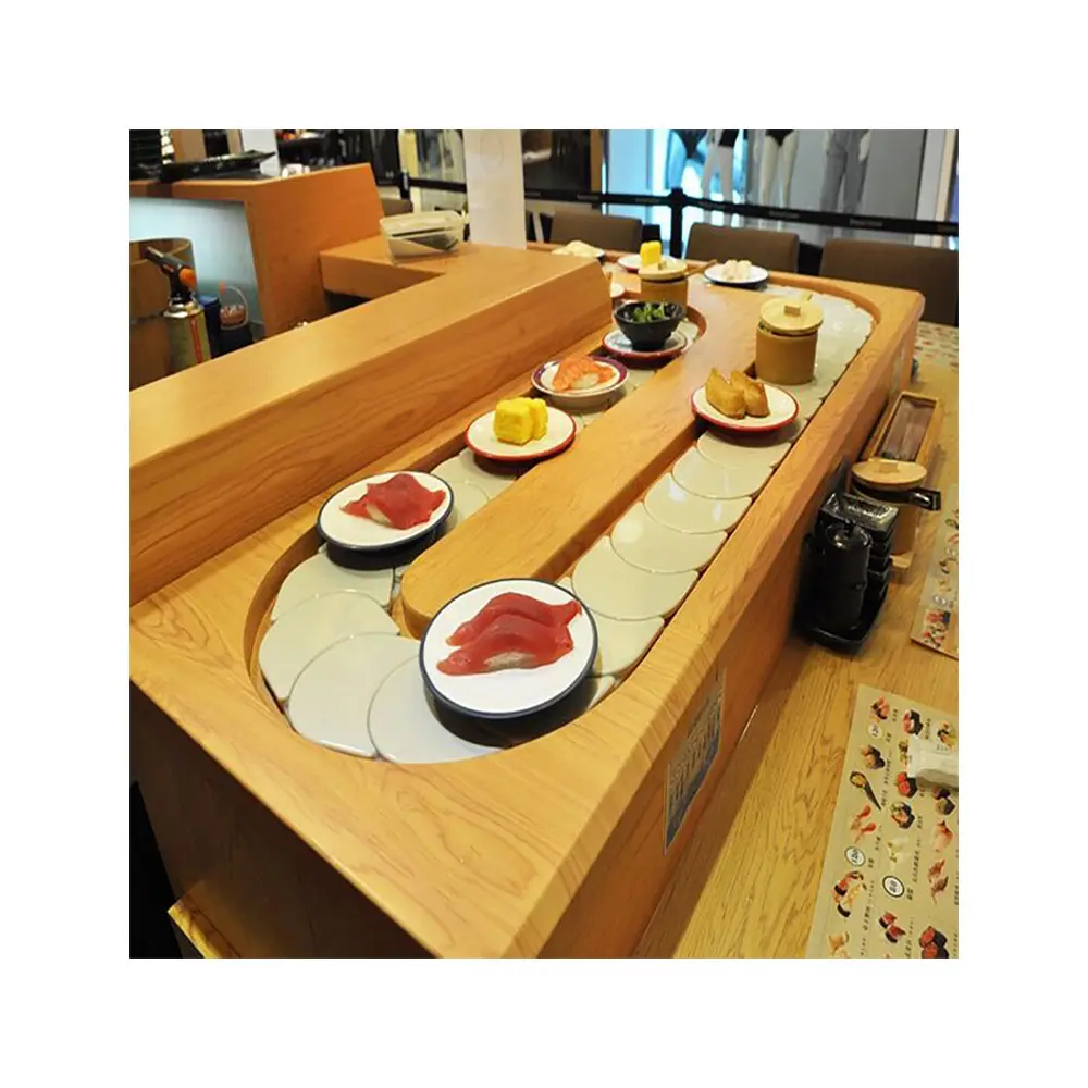 Produsen profesional sistem sabuk konveyor sushi untuk pengiriman makanan restoran