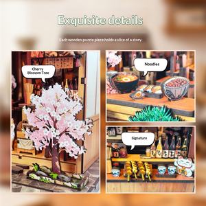 Miniatura di Ristorante Giapponese Yakitori in Stile Cabina di Legno, Scena in Miniatura 3D, Giocattolo Puzzle Fai-da-Te Artigianale - Product Image 3
