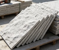 Vente directe usine – Pierre de culture en granit blanc moderne, surface naturelle, effet champignon, pour façade de bâtiment, finition cisailée