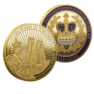 Pièce commémorative en métal de la <span class=keywords><strong>reine</strong></span> Élisabeth II pour le jubilé de platine, pièce souvenir sur le thème de la couronnement de Westminster - Product Image 1