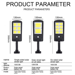 Ngoài trời an ninh IPX65 không thấm nước vườn tường đèn 120 COB thông minh điều khiển từ xa PIR cảm biến chuyển động năng lượng mặt trời dẫn đèn đường - Product Image 2