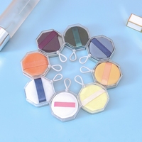 Boîtes d'emballage portables pour petits puffs à poudre, boîtes d'emballage en plastique anti-poussière avec couvercle transparent pour outils de maquillage