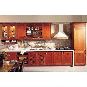 Oak Wood Antique Style Furniture Unit Kitchen Cabinet Solid Wood