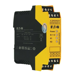 Relais de sécurité EATON ESR5-NO-41-24VDC, quatre langues de programmation, fonctionnement basse consommation, pour commande de moteur de grue portuaire - Product Image 4