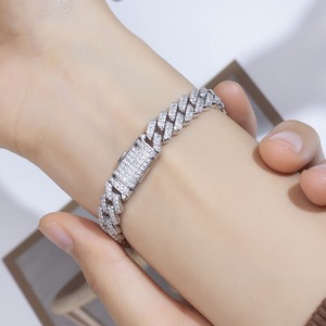 Hot Sale <b>Freshwater</b> <b>Pearl</b> Moissanite Cuban Chain <b>Bracelet</b> Silver Plated Gift Fashion Wedding Anniversary Available for Sale - Product Image 6
