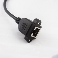 Cable de extensión de red RJ45 de 30CM Ethernet LAN 8P8C Cable de extensión de montaje en panel de tornillo macho a hembra