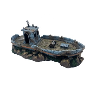 Atacado Aquarium <span class=keywords><strong>Decor</strong></span> acessórios Resina Caverna Pirata Navio Afundado Para Fish Tank - Product Image 2