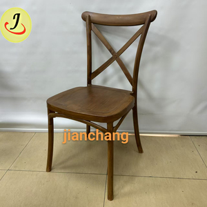 Wholesale <b>Stackable</b> Plastic Cross Back <b>Chair</b> in Brown Color for Wedding Events - Product Image 2