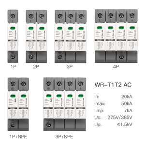 WRDZ Thiết Bị Chống Sét SPD T1T2 Thiết Bị Bảo Vệ Tăng Áp Một Pha 2P Bộ Bảo Vệ Tăng Áp Cấp Điện Loại I + II - Product Image 2