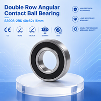 Roulement à billes à contact oblique à double rangée en acier inoxydable S3908-2RS 40x62x16mm, étanchéité 2RS