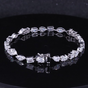 IGI Certified Lab Created Diamond Tennis Bracelet 14K Gold Fancy Cut Lab Grown Diamond Bracelet - Product Image 4