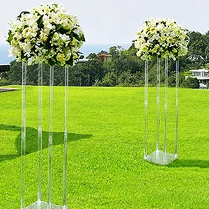 Acrylic Wedding Candle Holders Decor 20/40/60/80cm Clear Flower Vase Rack Stand Floral wedding decoration wedding ideas