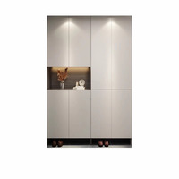 Meuble à chaussures intégré sur mesure pour entrée, grande capacité, armoire de rangement pour couloir, OEM ODM personnalisable, utilisation en salon ou hôtel, en bois