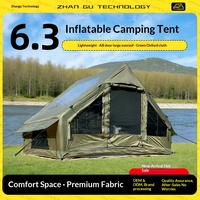 Tente de camping gonflable ShuMaoTong Green Spring Outdoor Overnight 6,3 m en tissu Oxford, monocouche, résistante à la pluie et au soleil, 1000-1500 mm