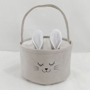 Bolsa de Almacenamiento de Dulces para Niños, de Tela Suave, con Diseñ<span class=keywords><strong>o</strong></span> de Conejito de Pascua, con Asa, para la Cacería de Huevos de Pascua - Product Image 5