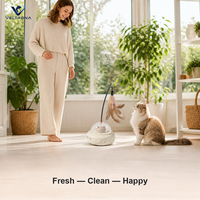 Jouet automatique pour chat, jouet UFO pour chat avec baguette à plumes et clochette, jouet interactif oscillant pour chats et chiens, blanc et rose