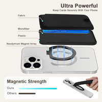 Étui pour carte de crédit NFC compatible avec Apple Wallet MagSafe, design MagSafe, 3 tailles, sans fermeture