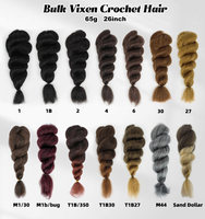 Yiwu Vivian 18 et 26 Pouces Cheveux Tressés Vixen Crochet d'Apparence Naturelle, Paquets Kinky Vixen Crochet, Cheveux Naturels Type Cheveux Afro Humains