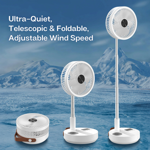 Ventilateur télescopique pliable ultra silencieux avec hauteur réglable et 4 vitesses de vent, moteur DC sans balais avec batterie de 7200 mAh - Product Image 1