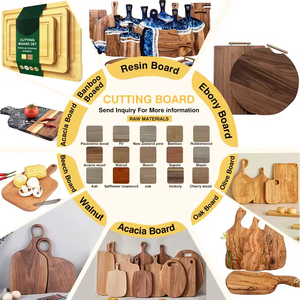 Nhà Máy Bán Buôn Tùy Chỉnh Nhà Bếp Trống Dày Bằng Gỗ Thớt Bảng Khối Thông Minh Gỗ Tre Keo Đen Óc Chó Cắt Hội Đồng Quản Trị - Product Image 2