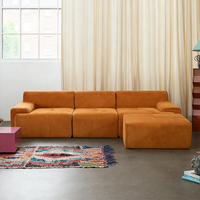 Ensemble de canapés modulaires sectionnels modernes en tissu, compressés sous vide, en forme de L, pour mobilier d'hôtel