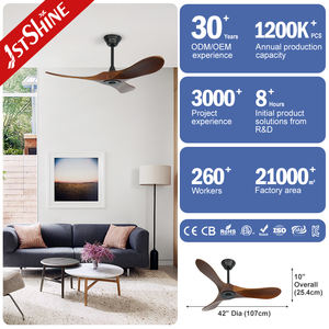Ventilador de Techo 1stshine de 42 Pulgadas con Tres Aspas de Madera Sólida, Motor DC Silencioso, Alto Flujo de Aire, Ventilador de Techo Pequeño - Product Image 1
