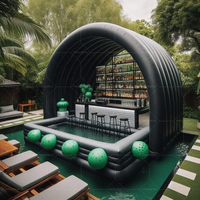 Bar de piscine gonflable avec baldaquin à bordure en dentelle et tabourets intégrés, 6mx6mx3.55m, capacité supérieure à 500kg, fournitures pour fêtes estivales féminines