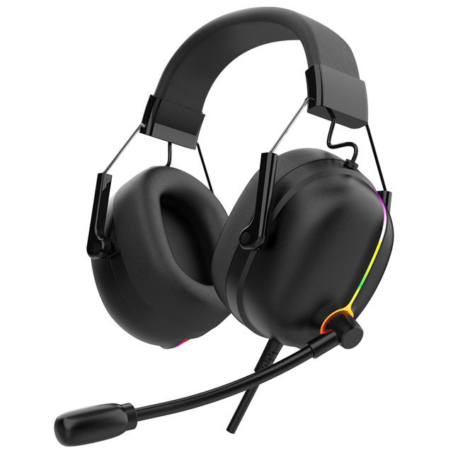 Honcam Gaming Headset for PS4 PS5 Xbox One PC Wired Over-Ear Headphone Microphone LED Flowing RGB Light Comfortable Earmuffs