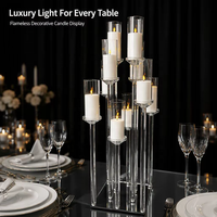 Centre de table carré en verre cristal pour événements de mariage, chandelier en verre, vente en gros