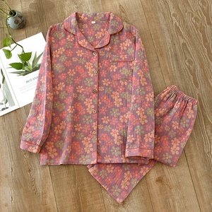 <span class=keywords><strong>Pigiama</strong></span> da <span class=keywords><strong>Donna</strong></span> Primavera-Autunno in Puro Cotone di Alta Qualità, Jacquard Tinto in Filo, Traspirante, Maniche Lunghe, Set Completo <span class=keywords><strong>XXL</strong></span> - Product Image 2