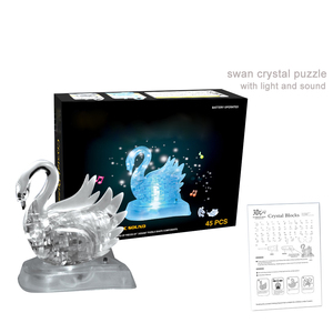 45pcs tự làm món quà sinh nhật pha lê Câu Đố thiên nga <span class=keywords><strong>3D</strong></span> đồ chơi với ánh sáng đèn flash - Product Image 1