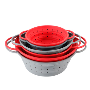 2024 <strong>Silicone</strong> Round Retractable <strong>Silicone</strong> Foldable Filter Strainer Kitchen 3 Capacity Drain Basket - Product Image 6