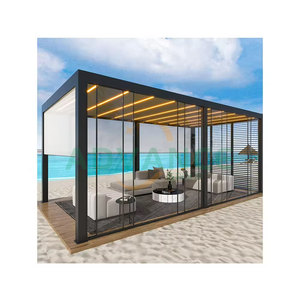 Outdoor-Gartenpavillon Aluminium-Pergola Bioklimatische Pergola Externer Lamellen-Pavillon mit Maßgefertigten Sonnenschutzblenden - Product Image 5
