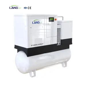 Langair 20HP Rotary Screw Compressor 460V/60HZ/3-Phase Industrial Air Compressed System WithTank And Air Dryer