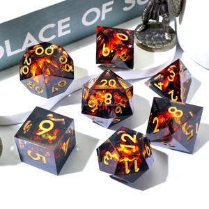 Vulkanische Draak 'S Lair Rpg Dobbelstenen-Handgemaakte Polyhedrale Hars Dnd Dobbelstenen Set Voor Kerkers En Draken Bordspellen En Rollenspel-M Rood - Product Image 3